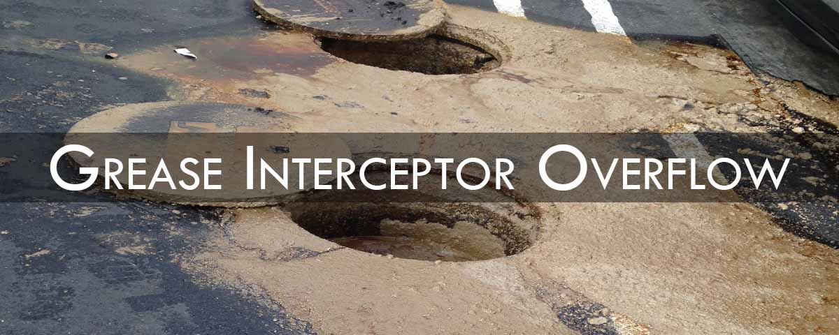 Overflowing grease interceptor will require immediate attention. Caused by the improper or lack of service will lead to line blockage and plumbing will be required. Spillage may seem as if the grease interceptor is full but may also be due to plumbing issues.