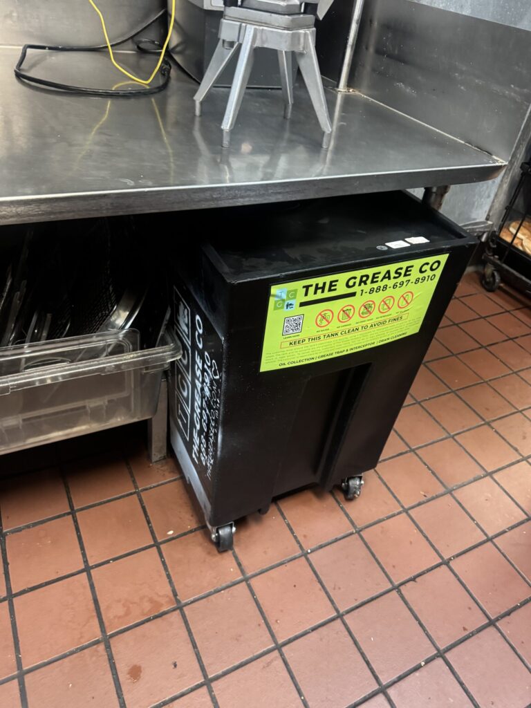 Grease trap installation at restaurant in Southern California front area