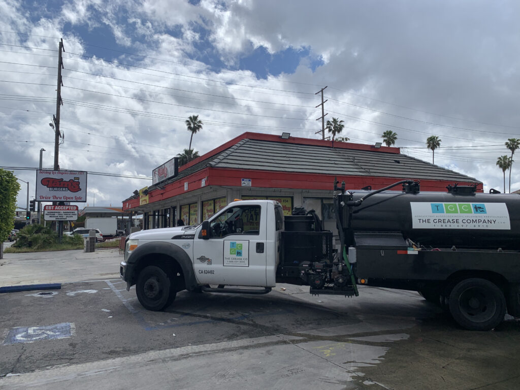 The Grease Company service truck for grease trap cleaning cost estimates and restaurant grease service.