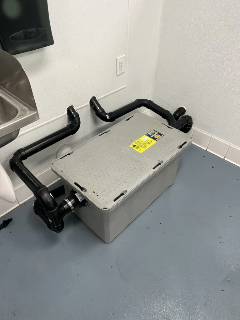commercial grease trap under restaurant kitchen sink in Los Angeles, San Diego, San Bernardino, Orange, Riverside and Ventura