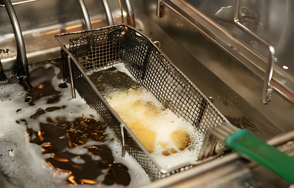 Used deep fryer oil from a Southern California restaurant for grease recycling