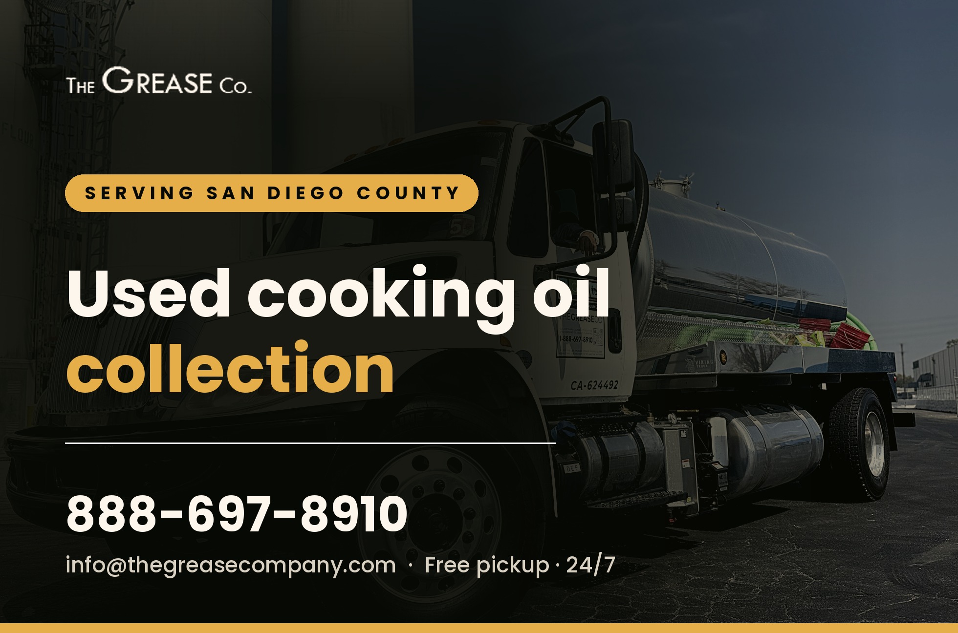 Reliable San Diego Grease Pickup and Oil Collection Service