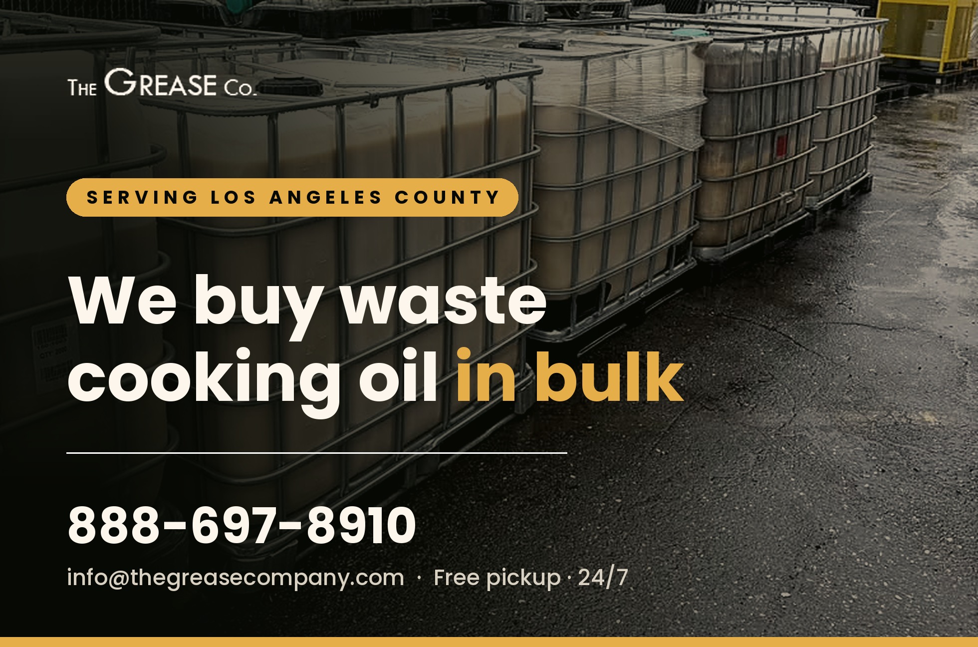 We buy bulk waste cooking oil in Los Angeles